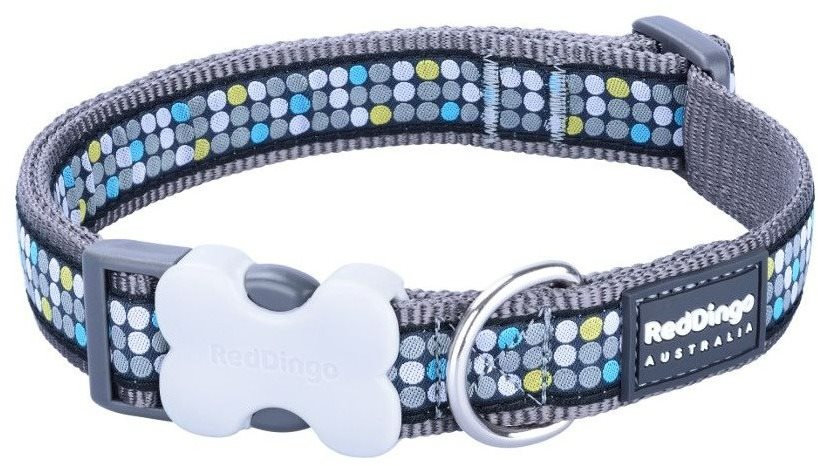 Red Dingo obojok Modern on Grey 1,2 × 20 – 32 cm