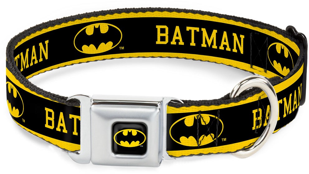 Buckle-down Odolný obojok pre psa s plastovou sponou, regular, veľkosť M, Batman