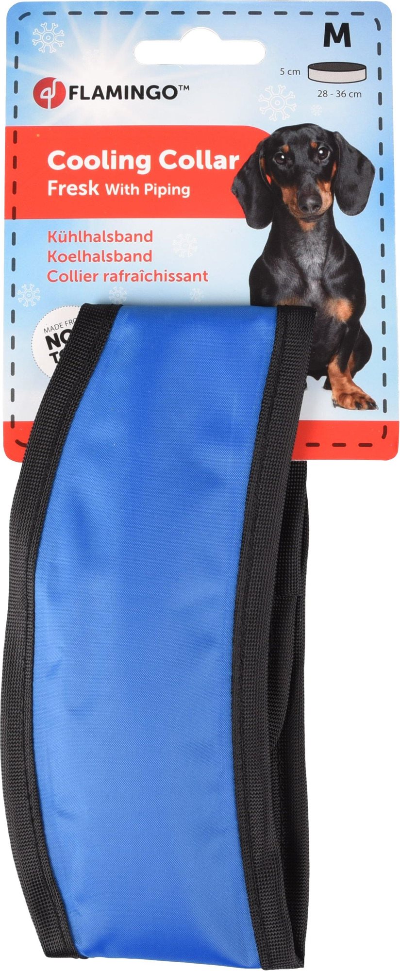 Flamingo Chladiaci obojok pre psov modro-čierny M 28 – 36 cm
