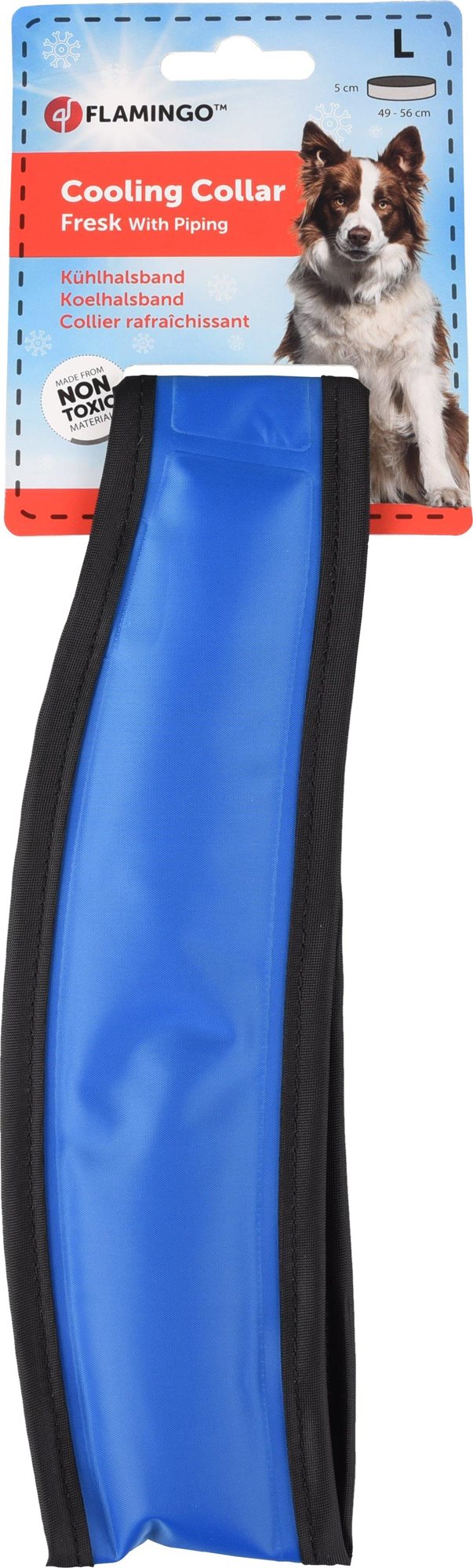 Flamingo Chladiaci obojok pre psov modro-čierny L 49 – 56 cm