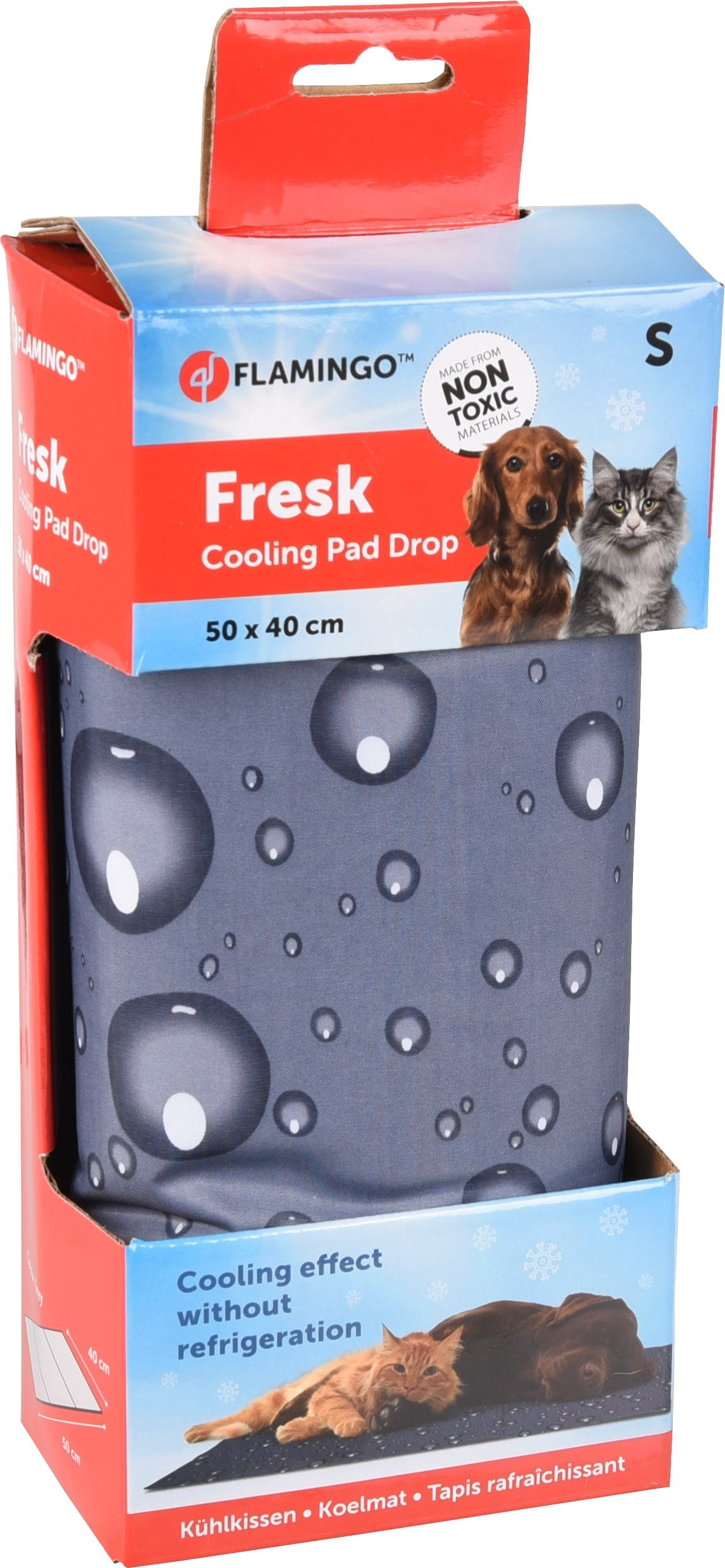 Flamingo Chladiaca podložka sivá vzor kvapky S 50 × 40 cm