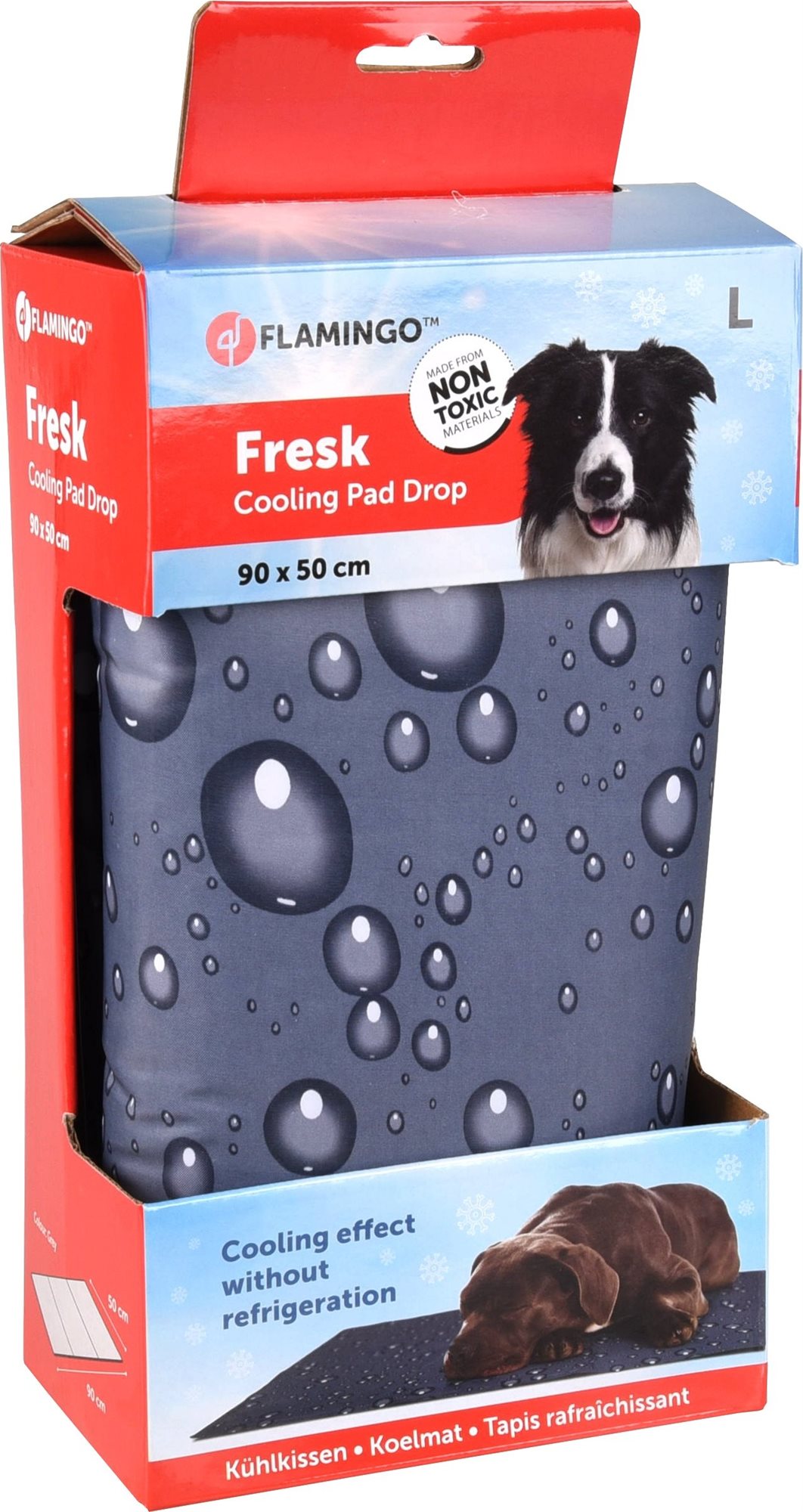 Flamingo Chladiaca podložka sivá vzor kvapky L 90 × 50 cm