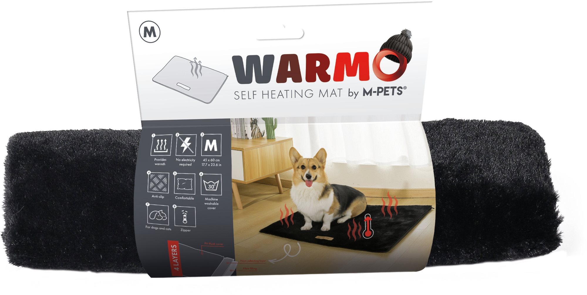 M-Pets WARMO Samohrejúca podložka pre psa veľkosť M