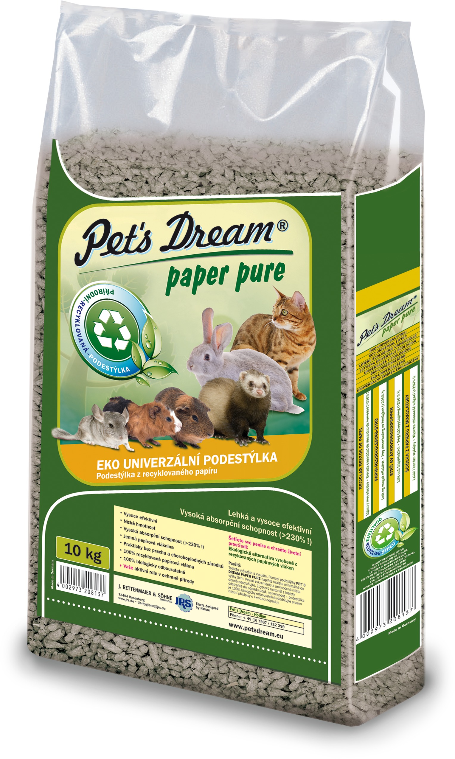 Pet´s Dream Paper Pure organická univerzálna podstielka 10 kg