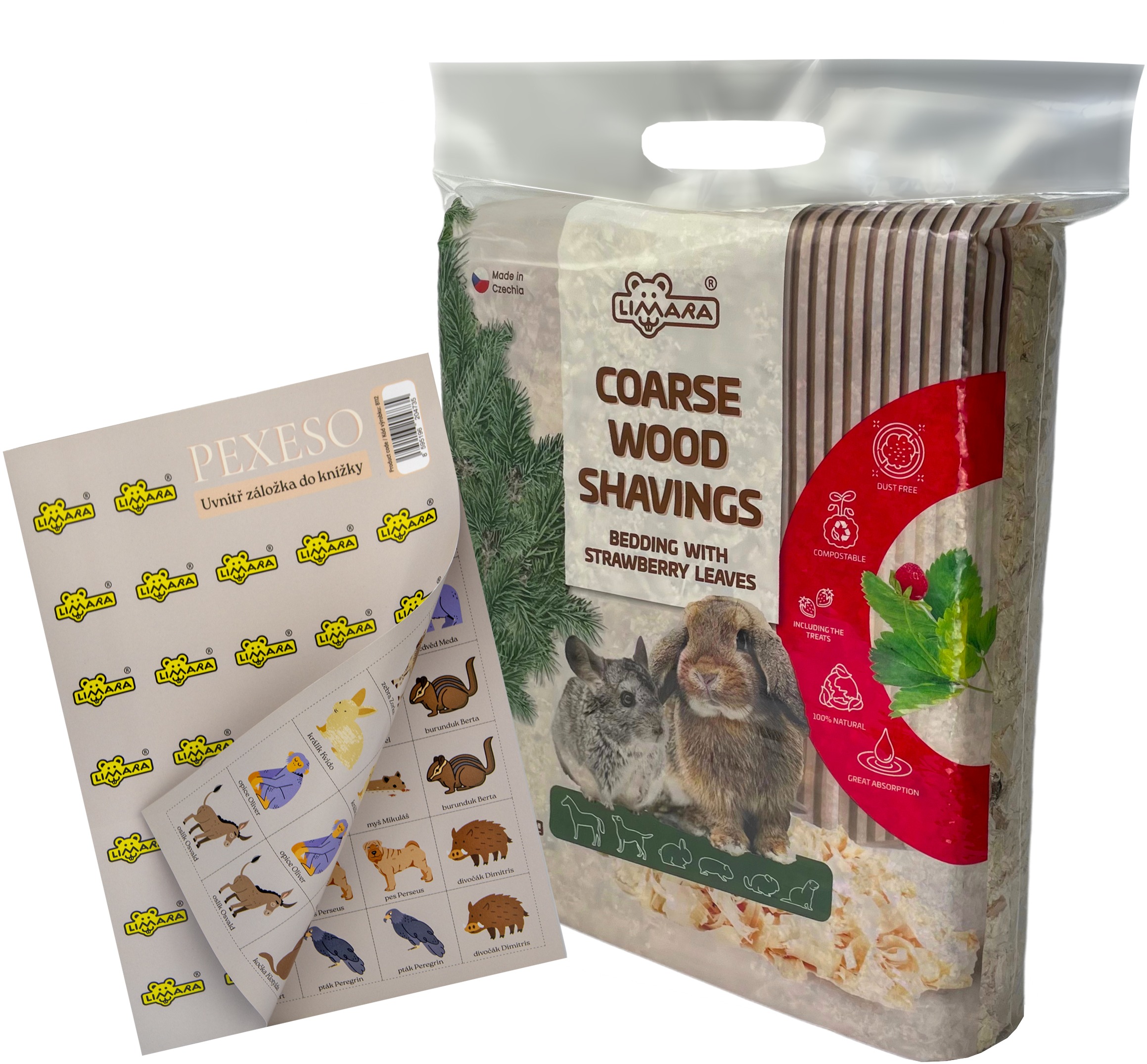 Limara Hrubá hoblinová podstielka 50 l/2 kg s jahodníkom + pexeso