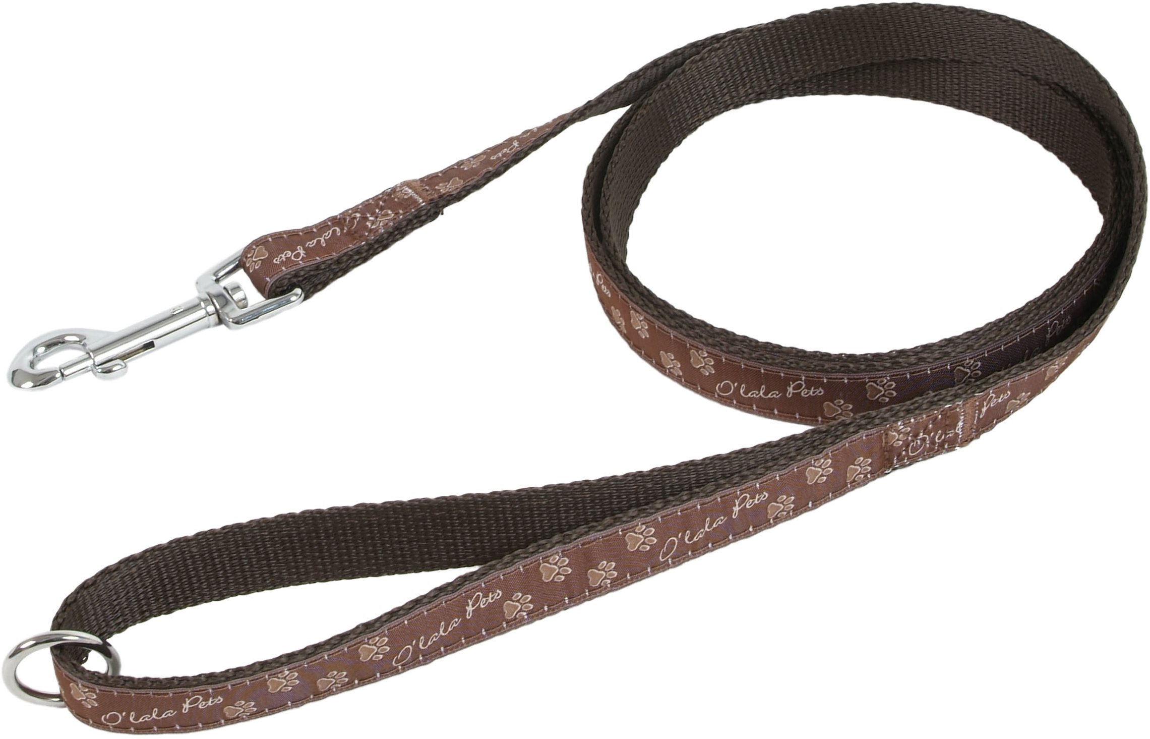 Olala Pets vodítko tlapky 25 mm × 150 cm – hnedé