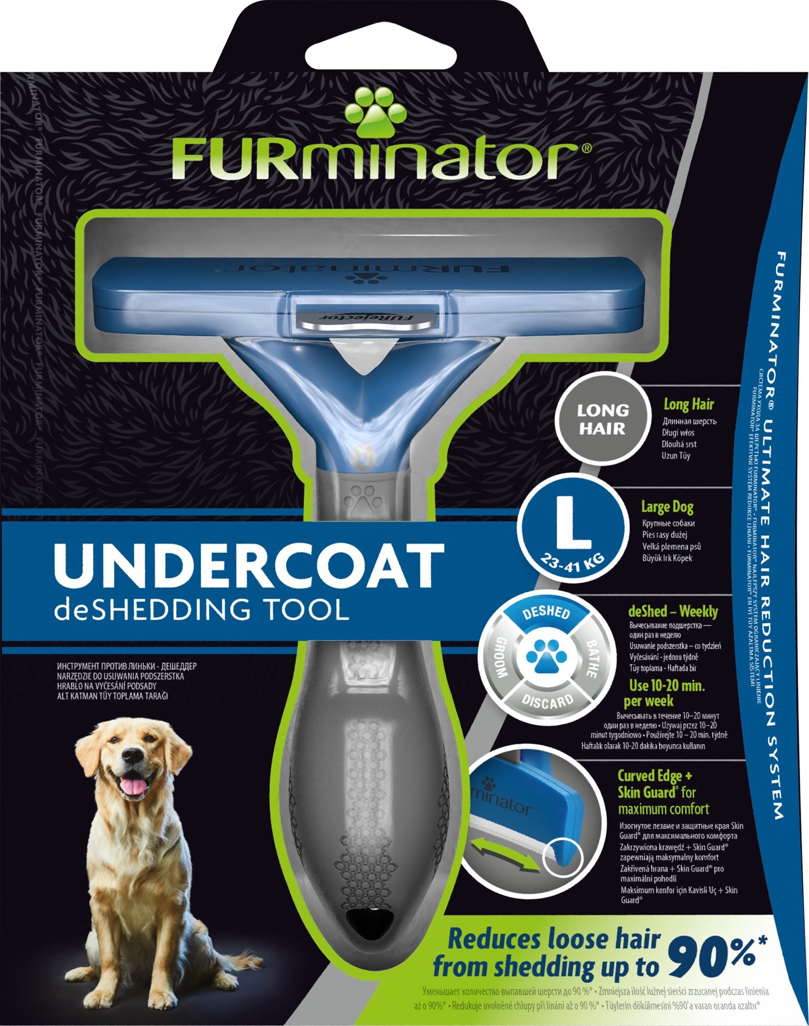 FURminator hrablo L Long Hair pre psov 1 ks