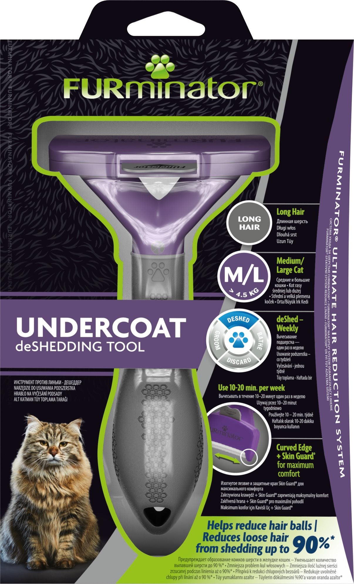 FURminator hrablo M/L Long Hair, pre mačky, 1 ks