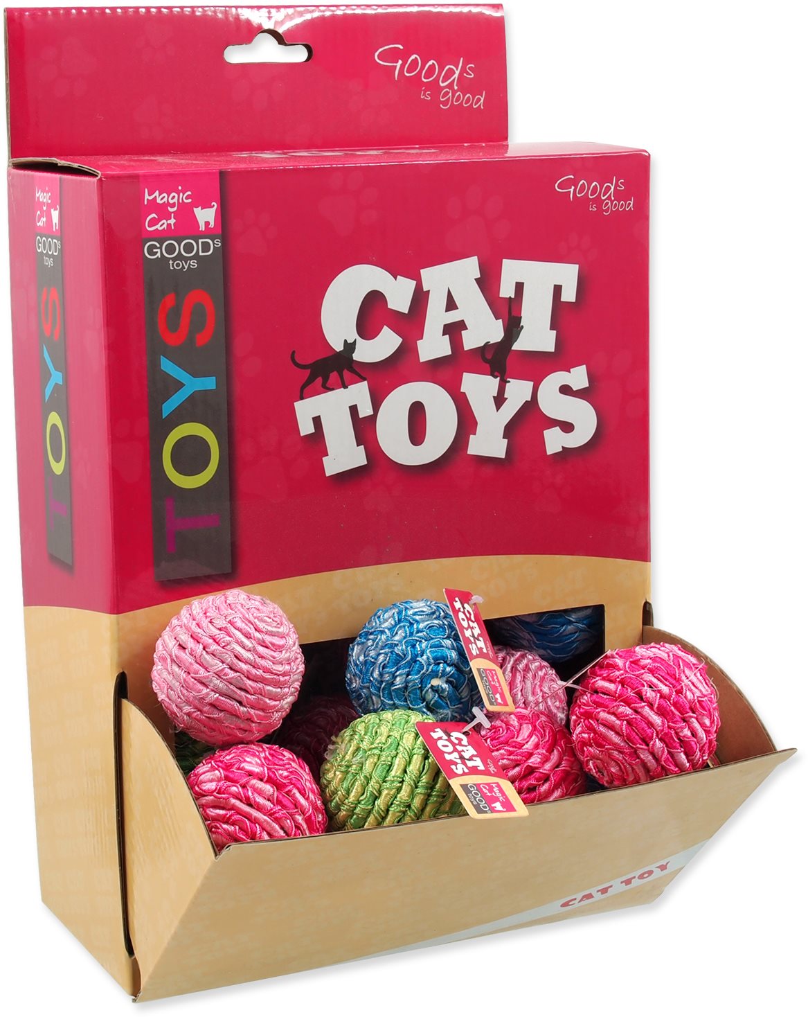 MAGIC CAT hračka loptička bavlna 4 cm 50 ks