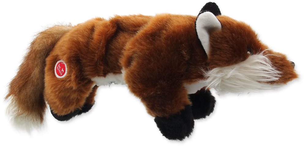 DOG FANTASY hračka plush pískacia líška čierne labky 45 cm