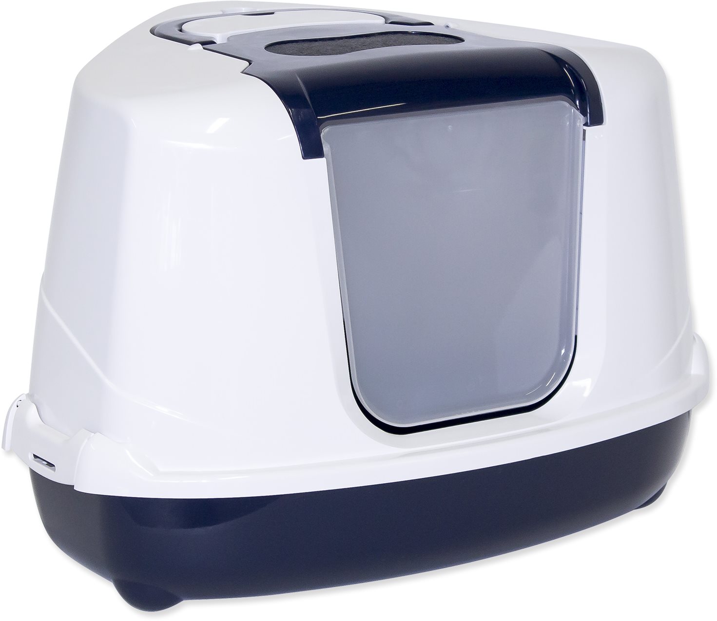 MAGIC CAT toaleta Jumbo s krytom roh 59 × 45 × 39 cm modrá