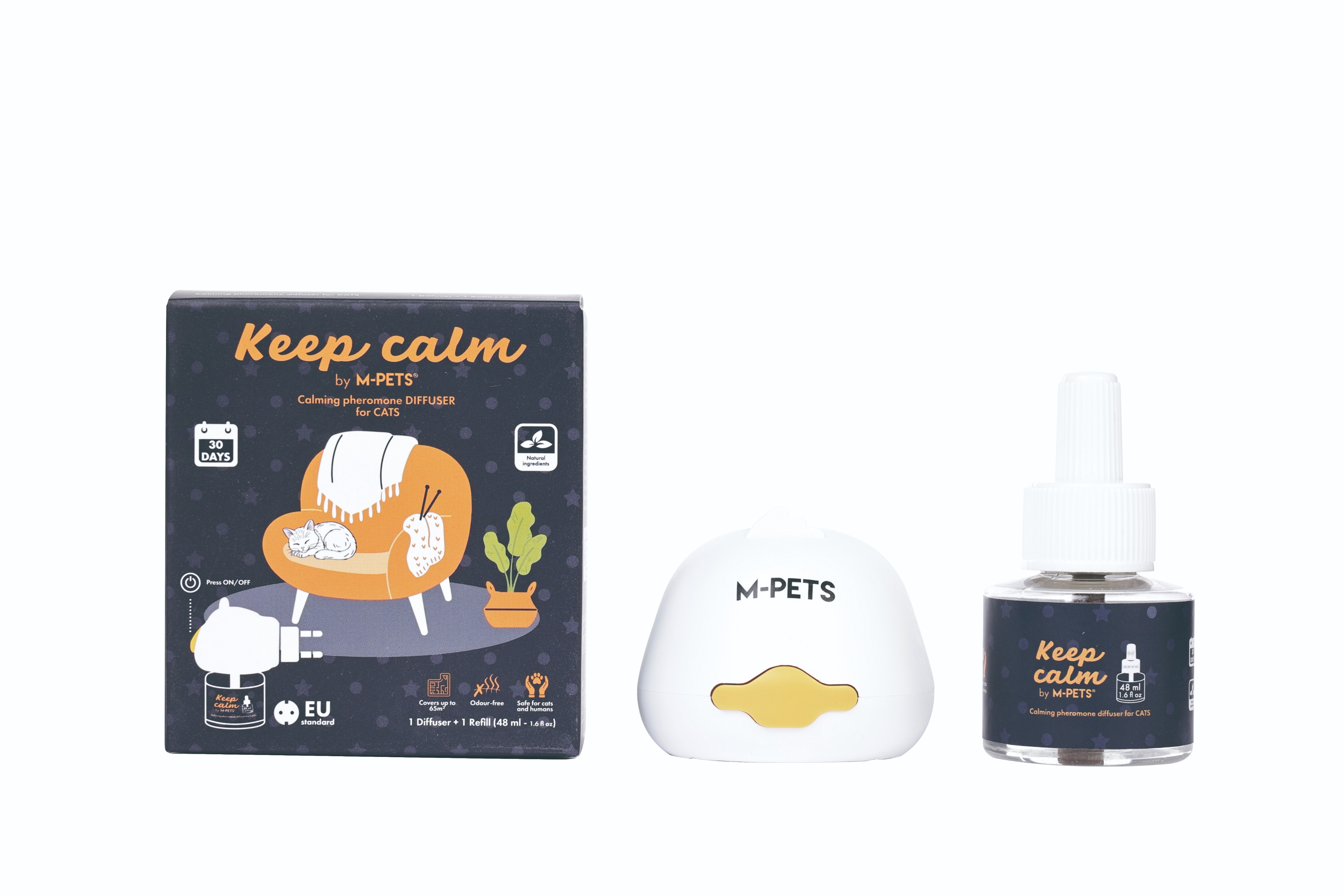M-Pets KEEP CALM Upokojujúci feromónový difuzér pre mačky s náplňou 48 ml