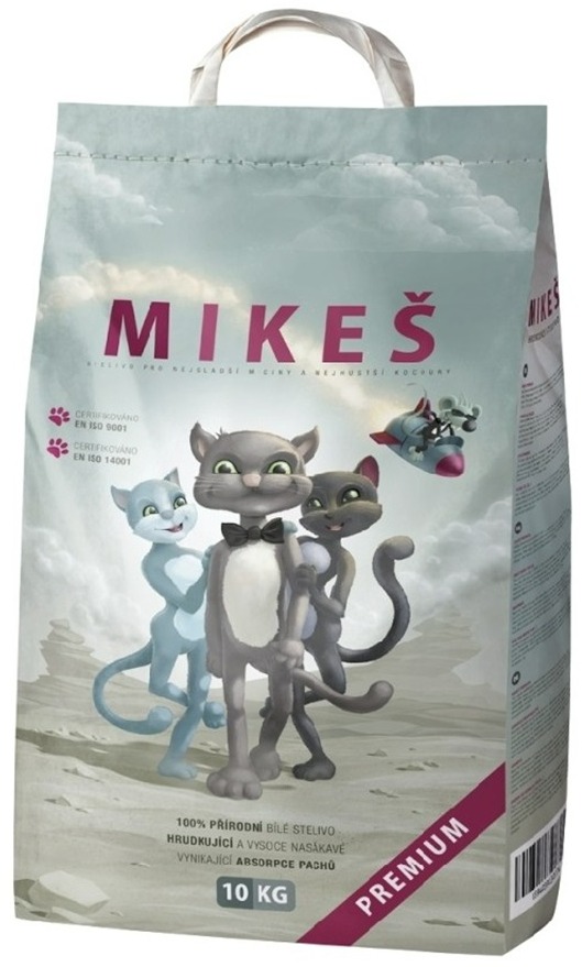 Mikeš Premium hrudkujúca podstielka 10 kg