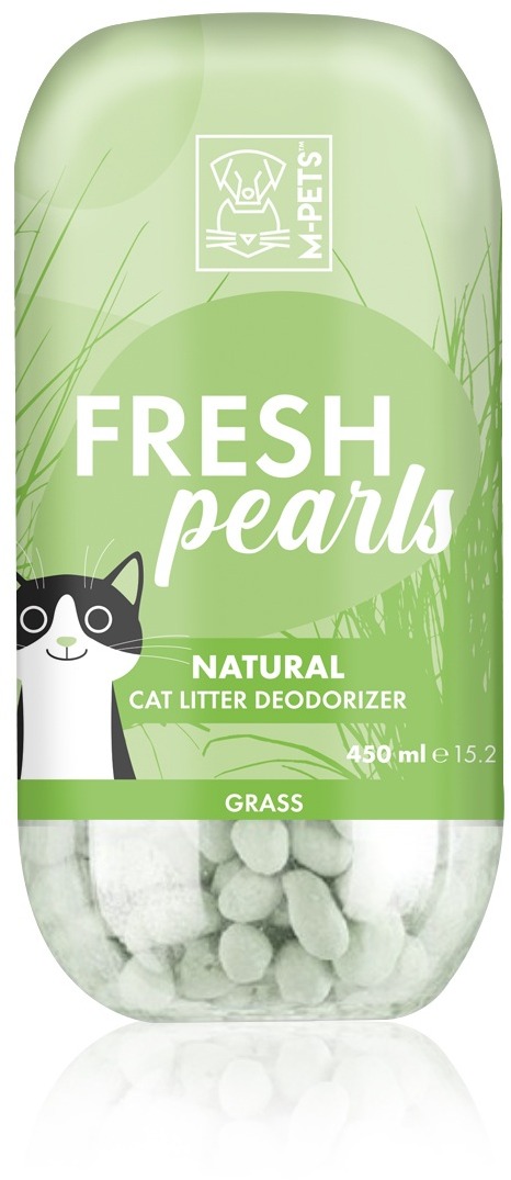 M-Pets FRESH Pearls Dezodorant na mačacie toalety – vôňa trávy 450 ml