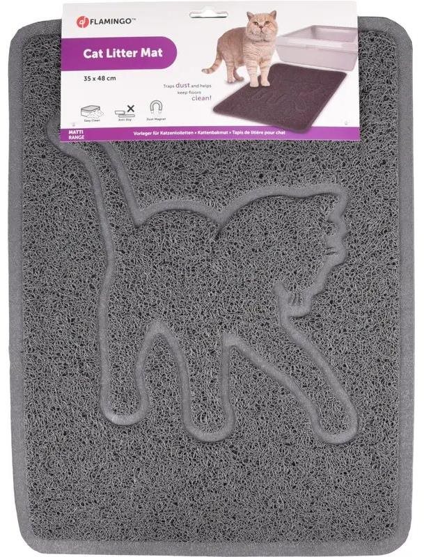 Flamingo Podložka pred mačaciu toaletu Rosie sivá 35 × 48 cm