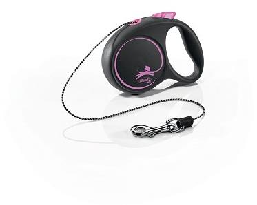 Flexi Black Design lanko ružové XS 3 m do 8 kg