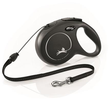Flexi New Classic lanko čierne M 8 m do 20 kg
