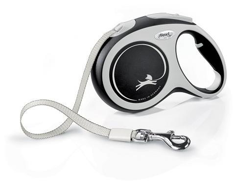 Flexi New Comfort páska čierna L 5 m do 60 kg