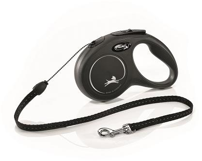 Flexi New Classic lanko čierne S 5 m do 12 kg