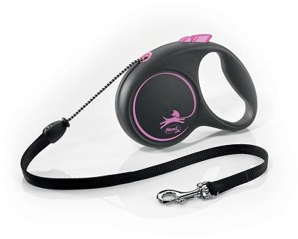 Flexi Black Design lanko ružové M 5 m do 20 kg