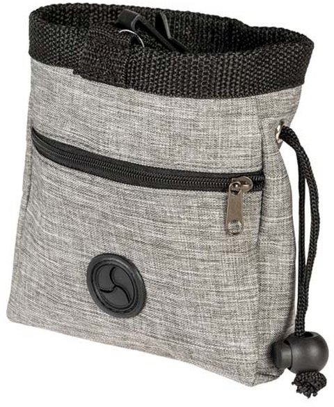 Duvo+ Taška na maškrty so zásobníkom na exkrementy sivá 7 × 14 × 14 cm