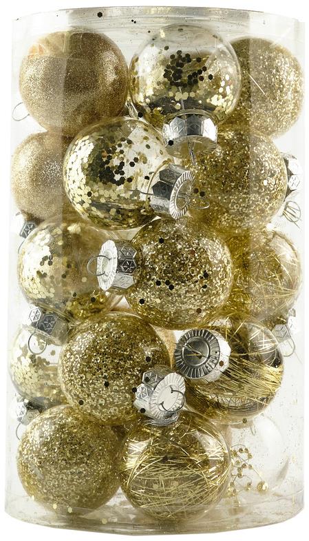 DECOLED Sada ozdôb, priem. 6 cm, zlatá
