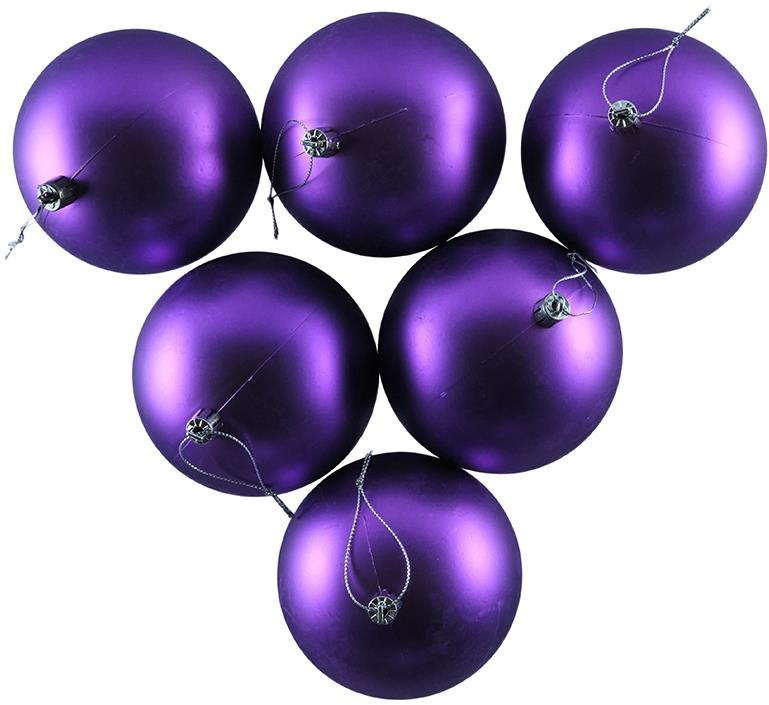 DECOLED Plastové gule, priem. 10 cm, fialové, 6× matná