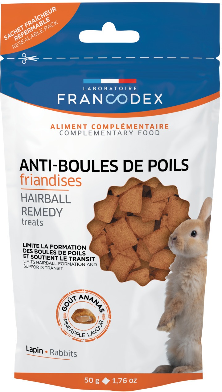 Francodex Pochúťka Hairball remedy proti vzniku chlpových zmotkov u králikov 50 g