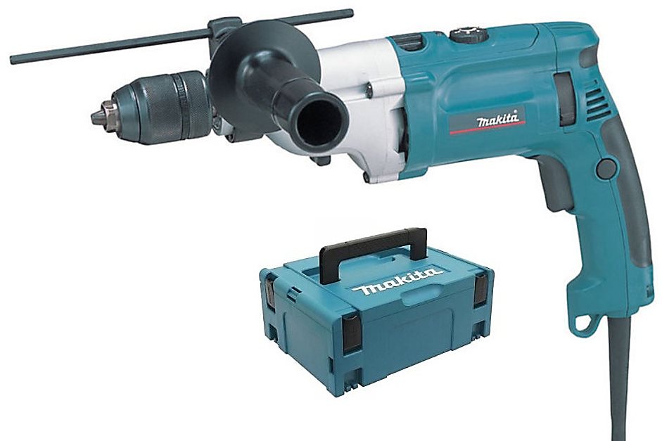 MAKITA Príklepová vŕtačka, rýchloskľučovadlo 1,5 – 13 mm, 2 rýchlosti, 1010 W, Makpac HP2071J
