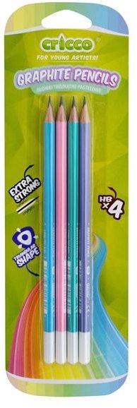 CRICCO HB, trojhranná, pastelové farby – balenie 4 ks