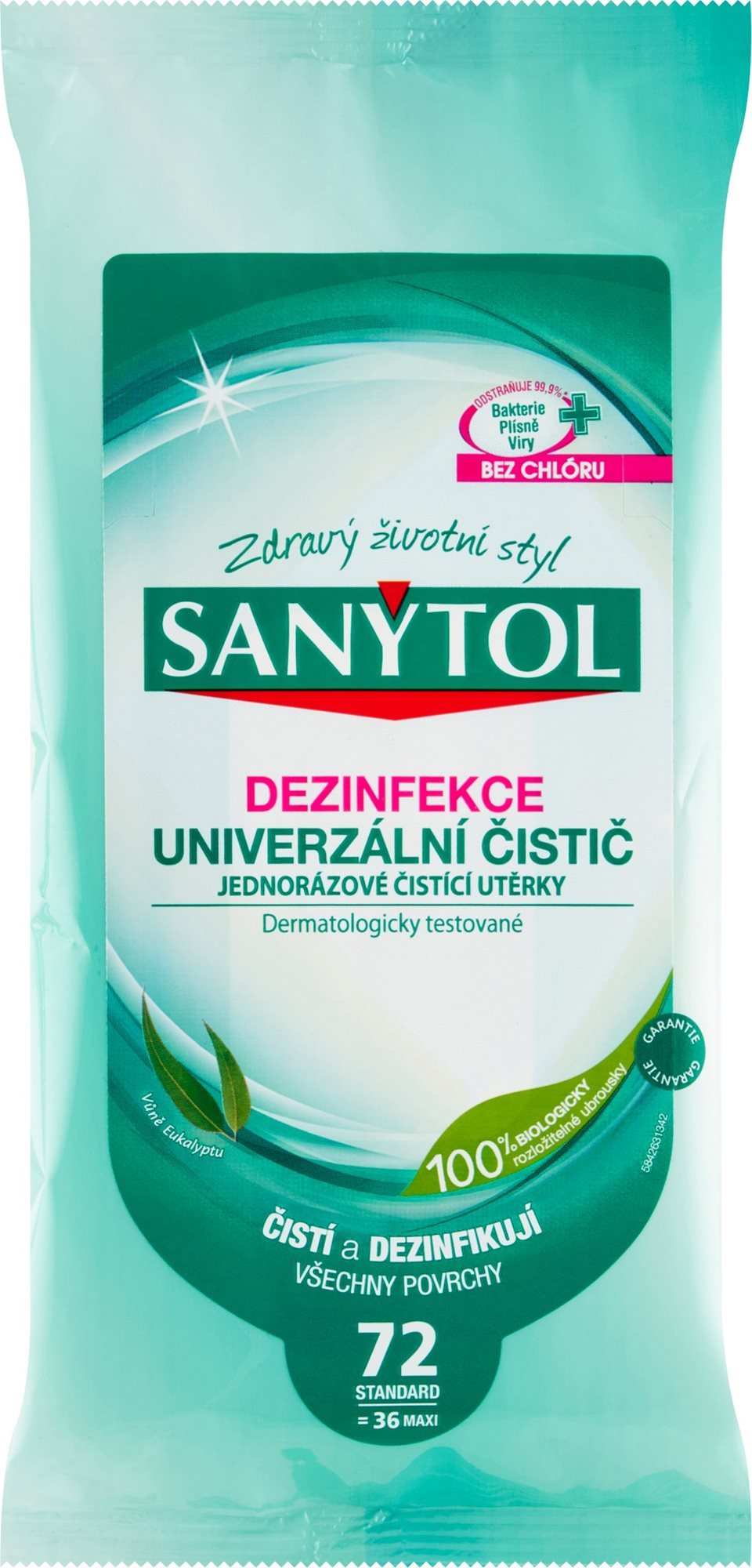 SANYTOL čistiace utierky s vôňou eukalyptu 36 ks