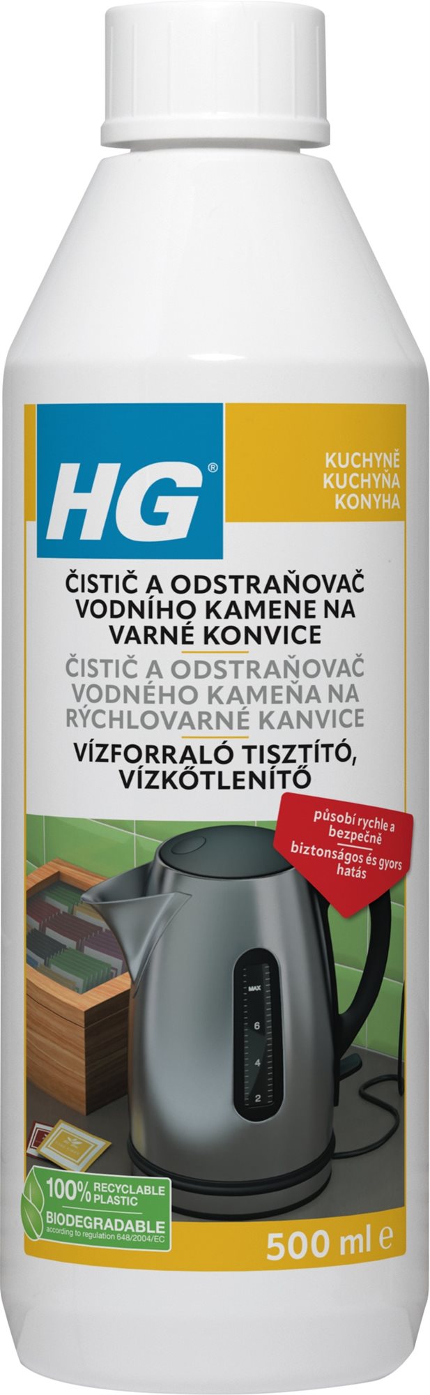 HG čistič a odstraňovač vodného kameňa pre varné kanvice 500 ml