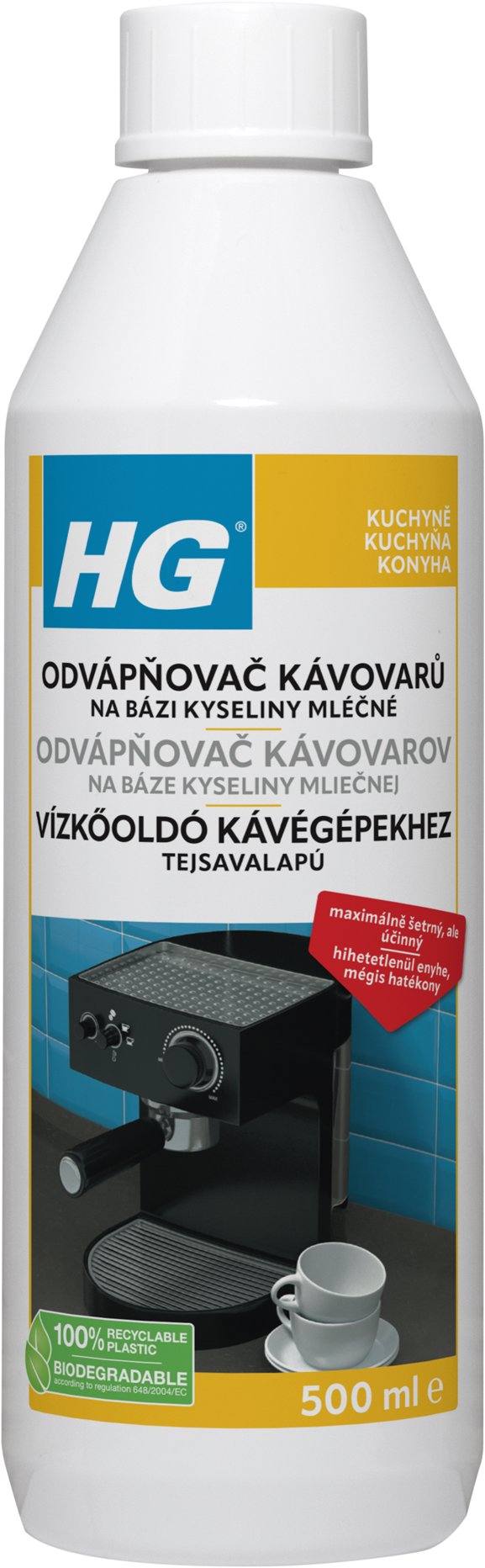 HG odvápňovač kávovarov na báze kyseliny mliečnej 500 ml