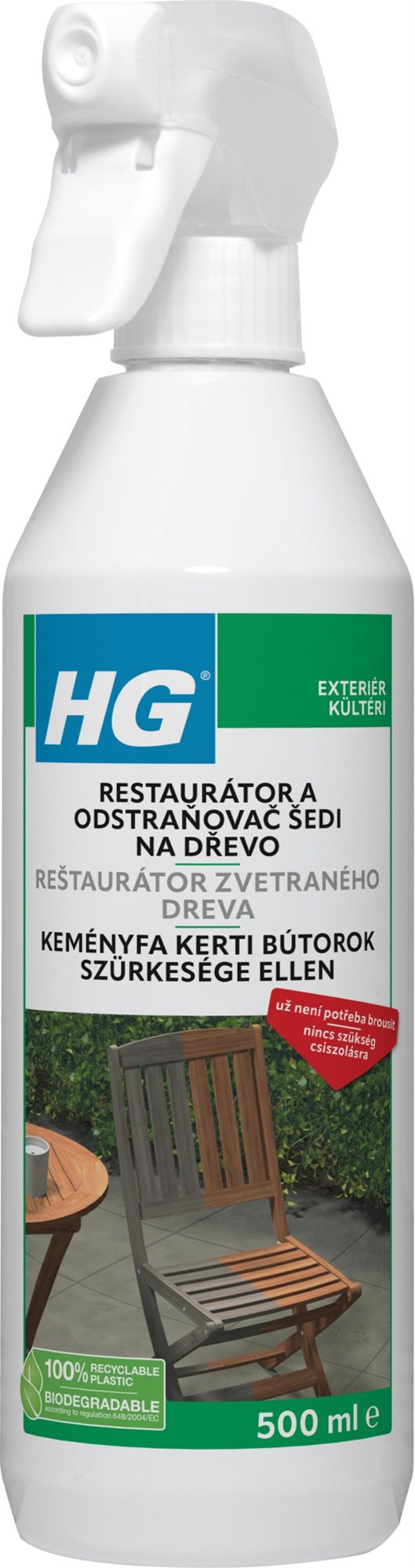 HG reštaurátor a odstraňovač šede na drevo 500 ml