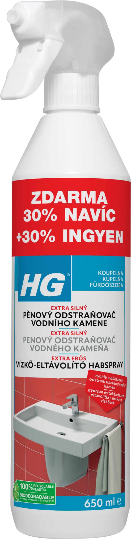 HG Penový Čistič vodného kameňa 3× silnejší 30 % zadarmo