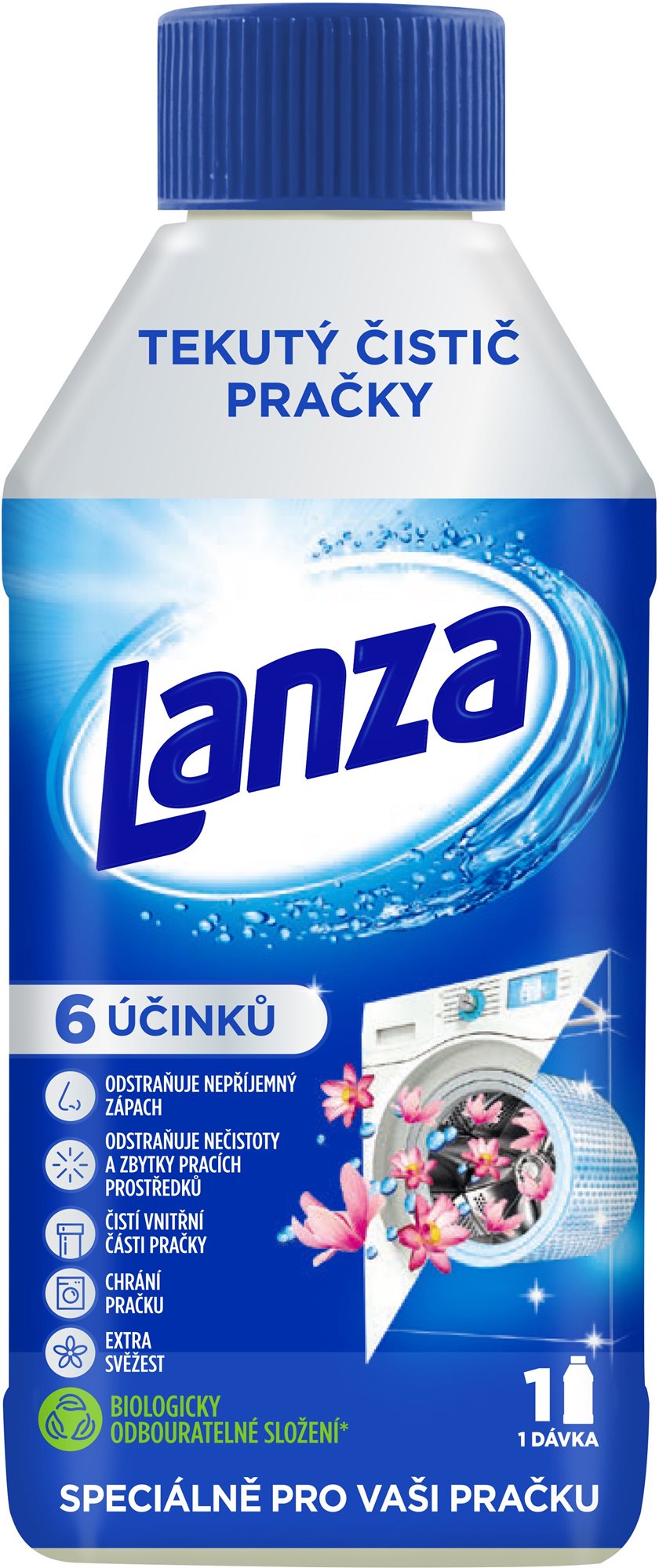 LANZA, tekutý čistič práčky - svieža vôňa, 250 ml