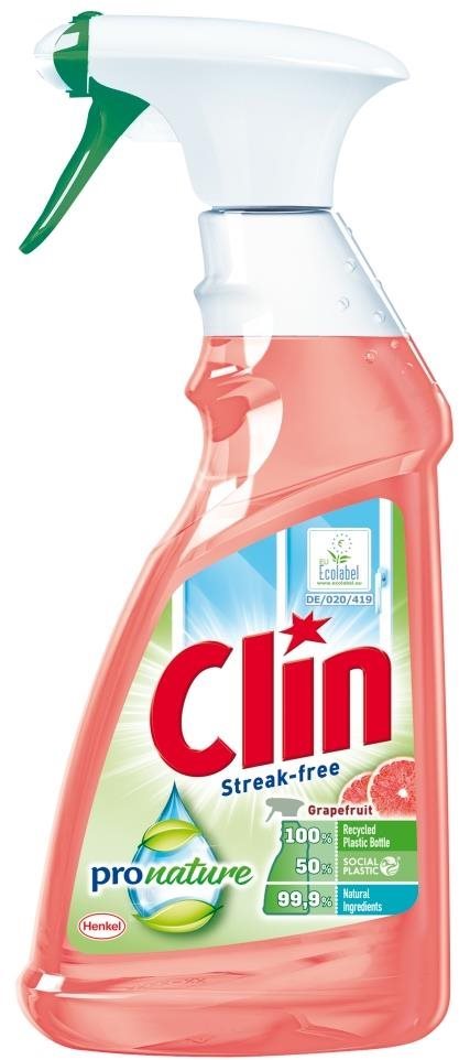 Clin ProNature Grapefruit, čistič okien a skla, rozprašovač, 500 ml