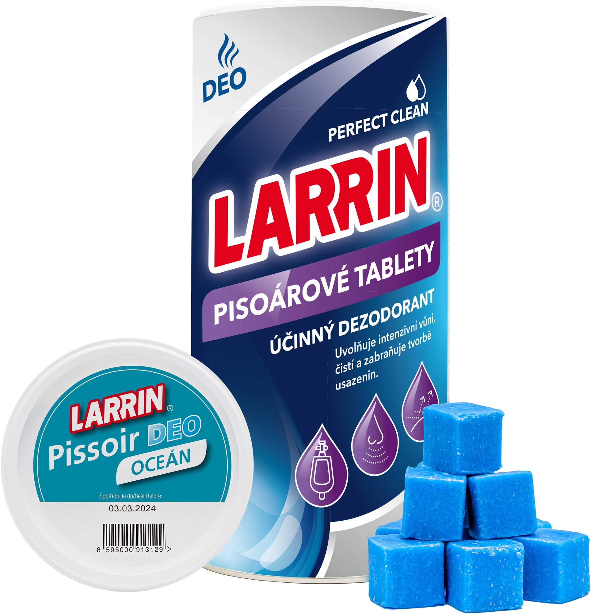 LARRIN WC Pissoir deo (tuba), oceán, 900 g