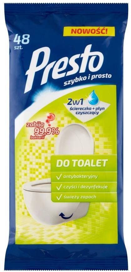 PRESTO vlhčené utierky na WC 48 ks
