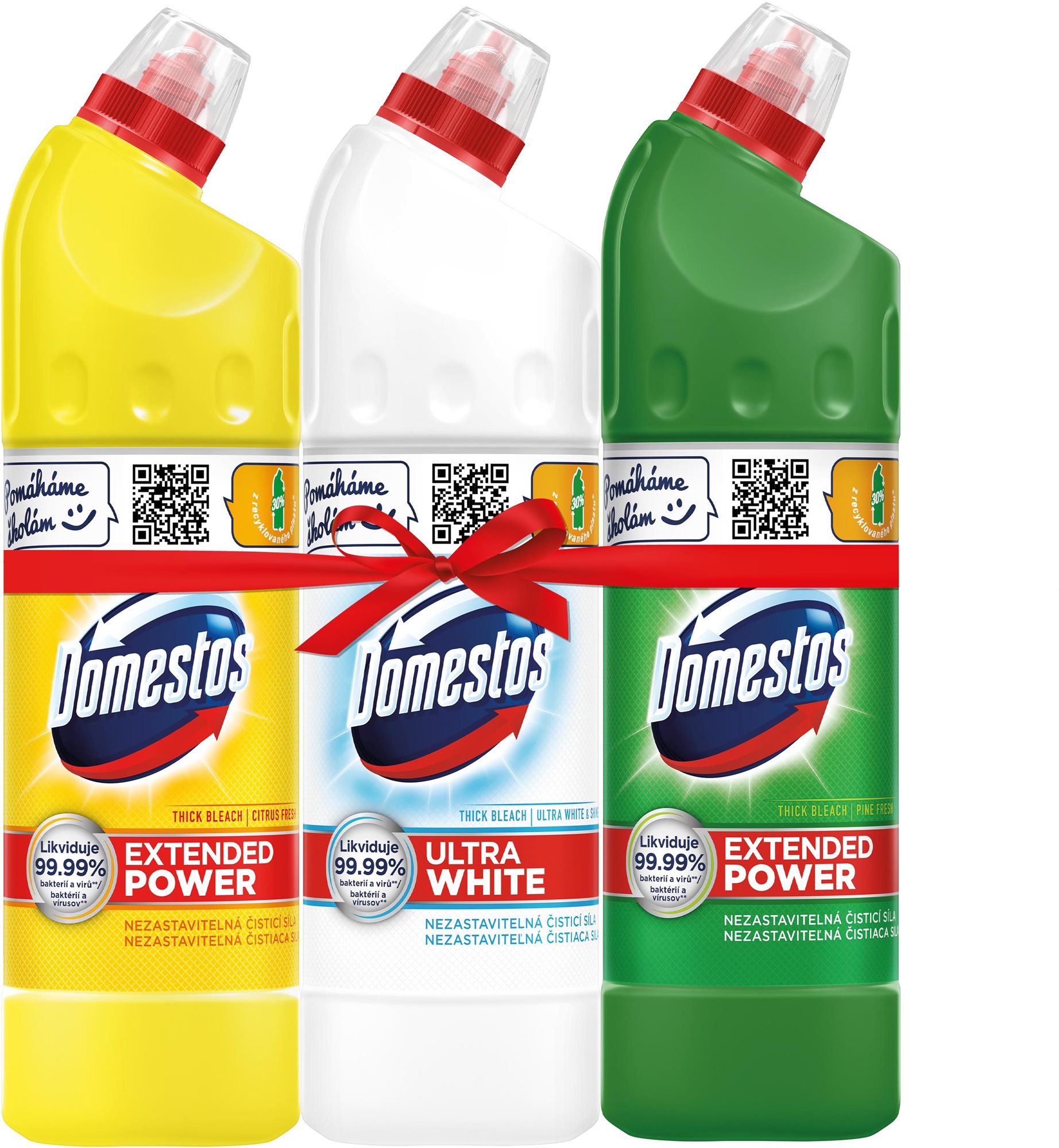 DOMESTOS Ultra White Extended Power Citrus & Pine 3× 750 ml