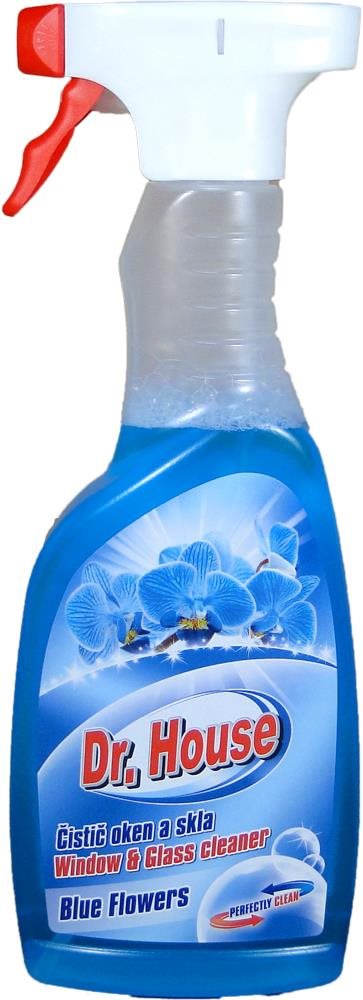 DR. HOUSE čistič okien s rozprašovačom Blue Flower 500 ml