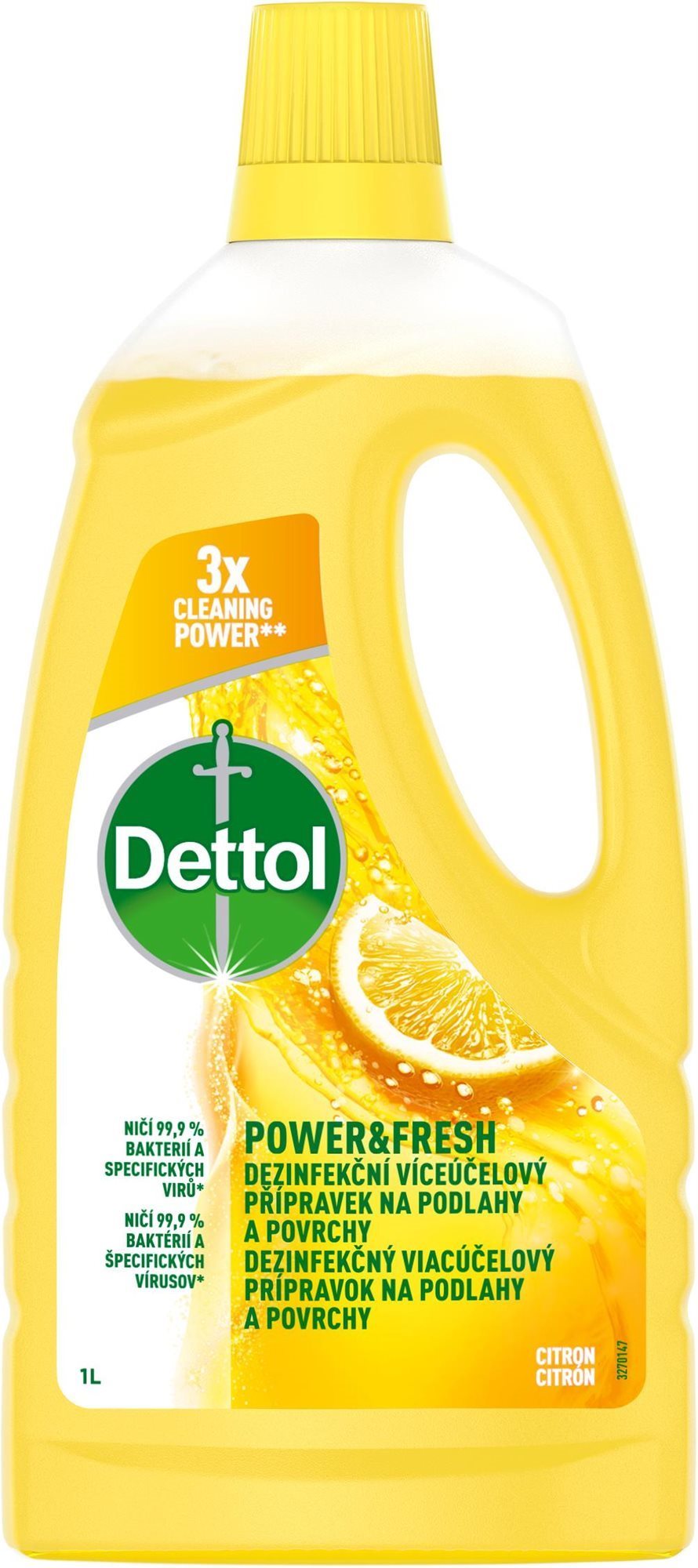 DETTOL, dezinfekčný prípravok na podlahy a povrchy citrón 1 l