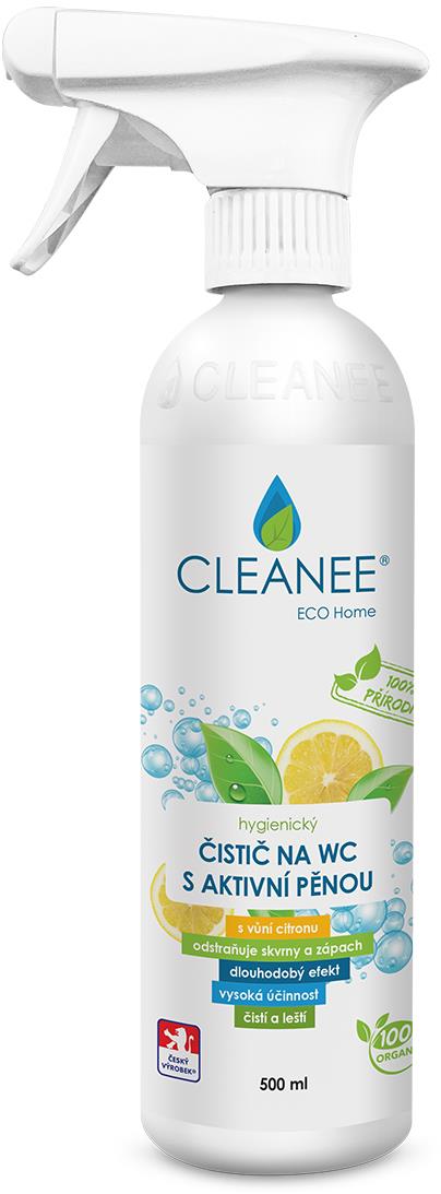 CLEANEE Eko hygienický čistič WC s aktívnou penou s vôňou citróna 500 ml