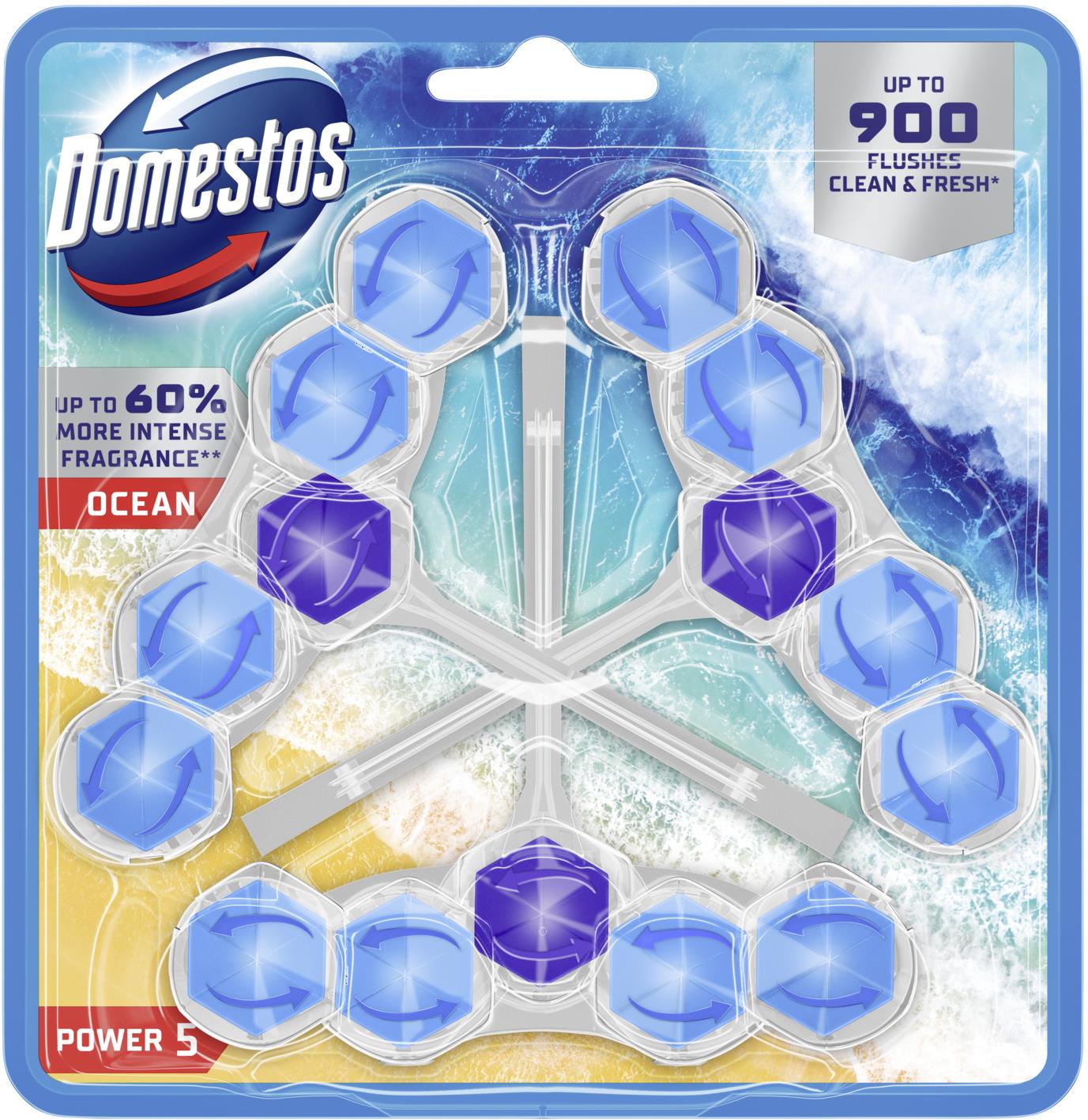 DOMESTOS Power 5 WC blok Ocean 3× 50 g