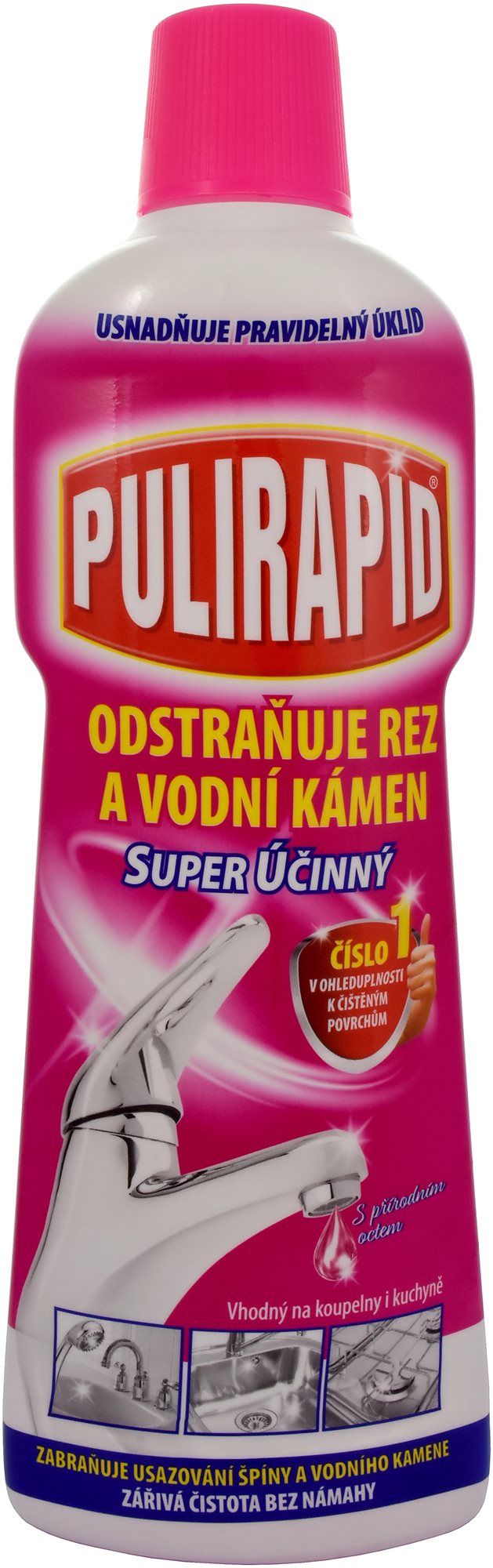 Pulirapid Aceto, čistič s octom na hrdzu a vodný kameň, 750 ml