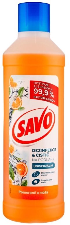 SAVO, dezinfekcia a čistič na podlahy, pomaranč 1 l