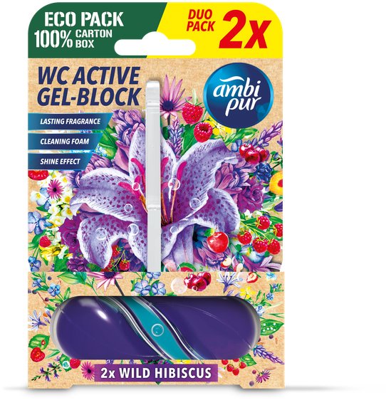 AMBI PUR WC Active gél-blok divoký ibištek 2× 45 g