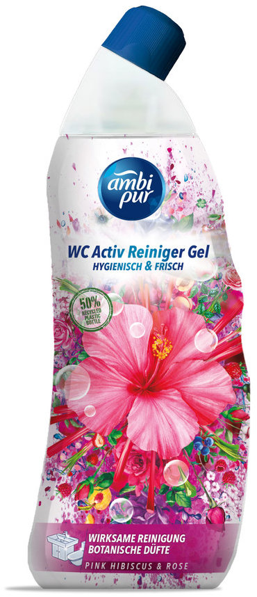 AMBI PUR WC Active, gél ružový ibištek a ruža 750 ml