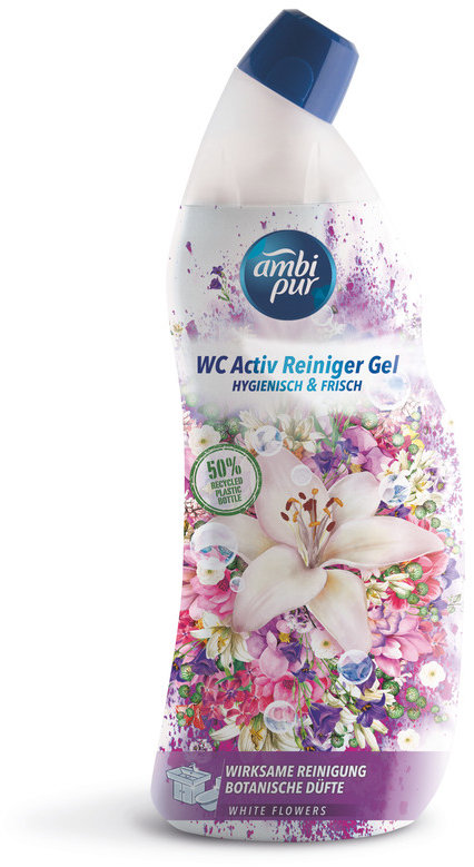 AMBI PUR WC Active, gél, biele kvety 750 ml