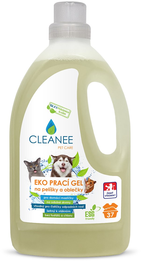 CLEANEE Eko prací gél na pelechy a oblečenie pre domácich miláčikov 1,5 l